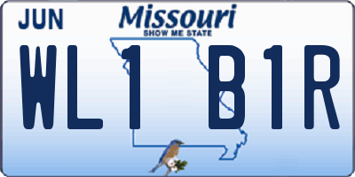 MO license plate WL1B1R