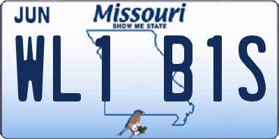 MO license plate WL1B1S