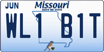 MO license plate WL1B1T