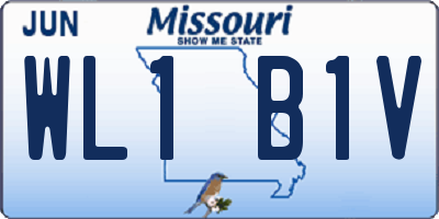 MO license plate WL1B1V