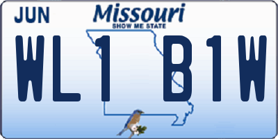 MO license plate WL1B1W