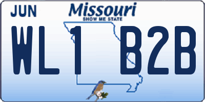 MO license plate WL1B2B