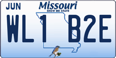 MO license plate WL1B2E