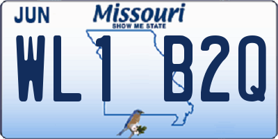 MO license plate WL1B2Q