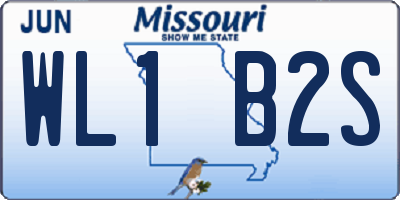 MO license plate WL1B2S