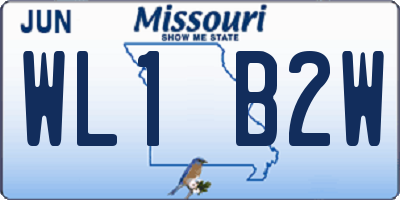 MO license plate WL1B2W