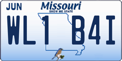 MO license plate WL1B4I