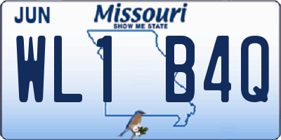 MO license plate WL1B4Q