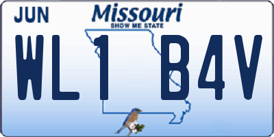 MO license plate WL1B4V