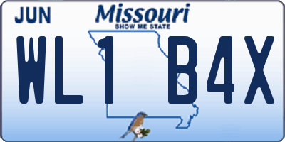 MO license plate WL1B4X