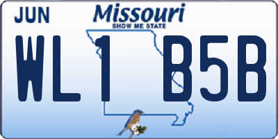 MO license plate WL1B5B