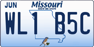 MO license plate WL1B5C