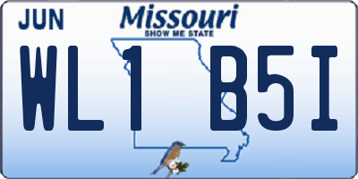 MO license plate WL1B5I