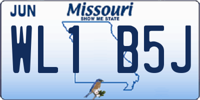 MO license plate WL1B5J