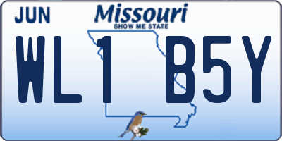 MO license plate WL1B5Y