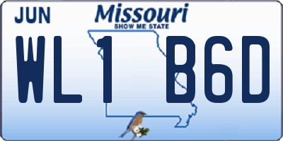 MO license plate WL1B6D