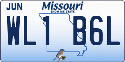 MO license plate WL1B6L