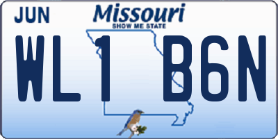 MO license plate WL1B6N