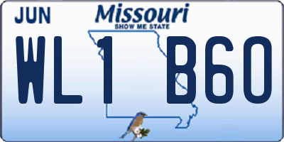 MO license plate WL1B6O