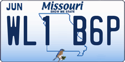MO license plate WL1B6P