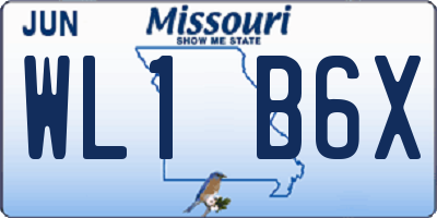 MO license plate WL1B6X