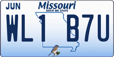 MO license plate WL1B7U