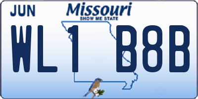 MO license plate WL1B8B