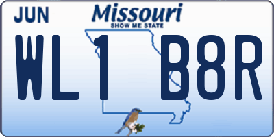 MO license plate WL1B8R