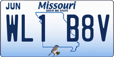 MO license plate WL1B8V