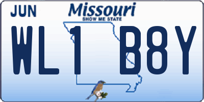 MO license plate WL1B8Y