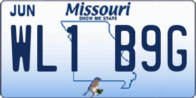 MO license plate WL1B9G