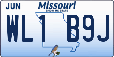 MO license plate WL1B9J