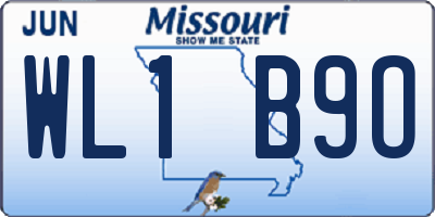 MO license plate WL1B9O