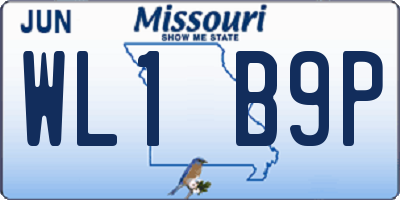 MO license plate WL1B9P