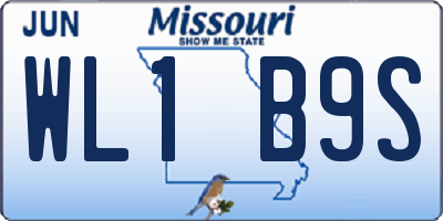 MO license plate WL1B9S