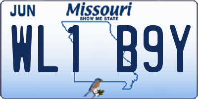 MO license plate WL1B9Y