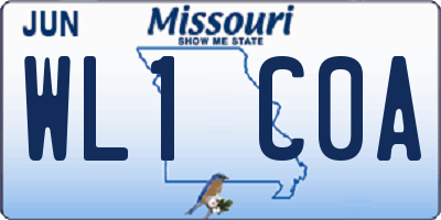 MO license plate WL1C0A