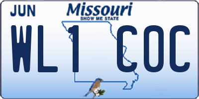 MO license plate WL1C0C