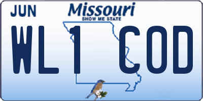 MO license plate WL1C0D