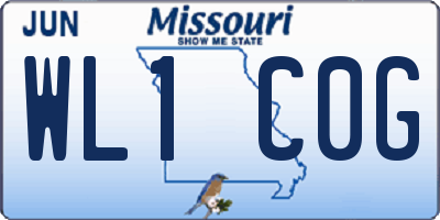 MO license plate WL1C0G