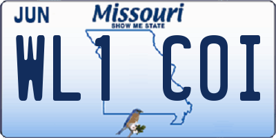 MO license plate WL1C0I