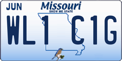 MO license plate WL1C1G