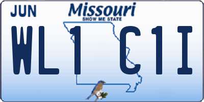 MO license plate WL1C1I