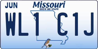 MO license plate WL1C1J