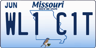 MO license plate WL1C1T