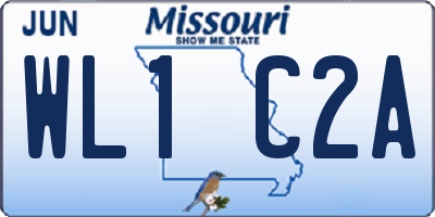 MO license plate WL1C2A