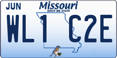MO license plate WL1C2E