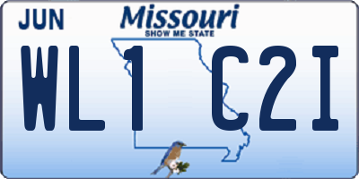 MO license plate WL1C2I