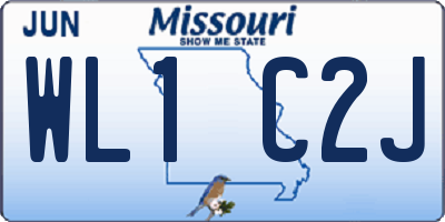 MO license plate WL1C2J
