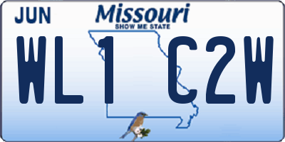 MO license plate WL1C2W